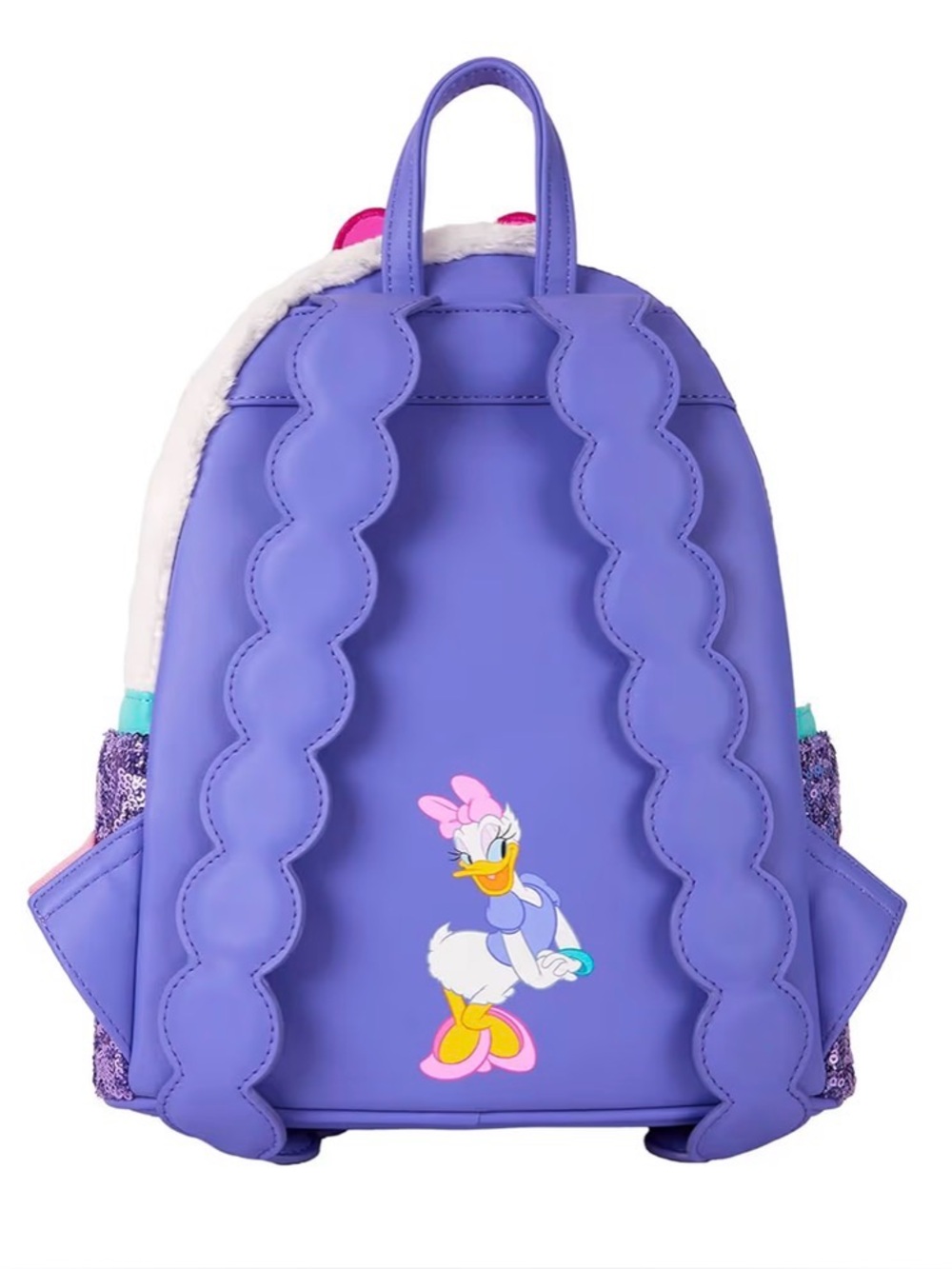 NWT Loungefly Disney Daisy Duck 85th Anniversary Sequin Cosplay Mini Backpack - Picture 2 of 12